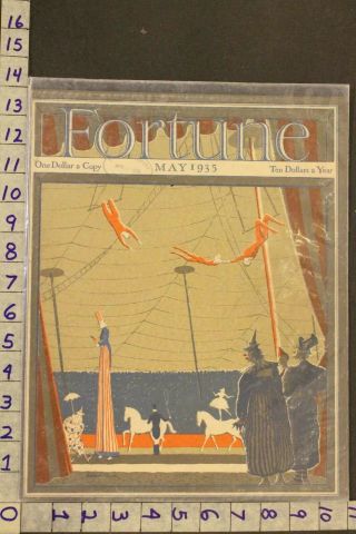 1935 Circus Carnival Trapeze Clown Trick Horse Stilt Art Deco Cover Sa29