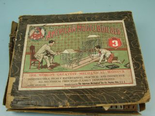 The American Mechanical Build Toy Company Erector Set No.  3 W/ Instructions 1913