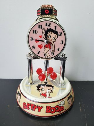 Betty Boop Porcelain Anniversary Clock Revolving Pendulum