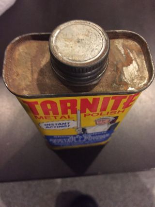 Vintage Collectors Tarnite Metal Polish Tin Litho oil oiler can Man Cave 3