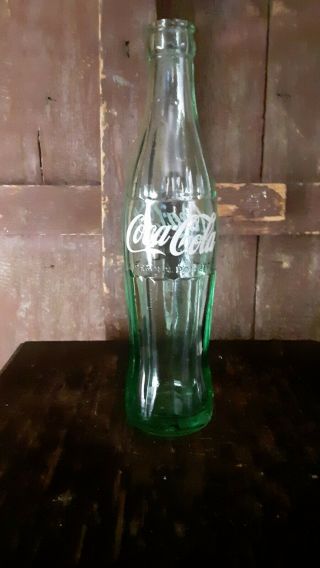 Vtg 1958 Green Coca - Cola / Coke Soda Bottle 1 Pt.  10 Oz.  -