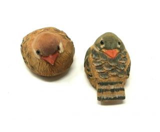 Wood Carved Painted Birds Finch Indoor Decor Decorations Crafting Birdhouse