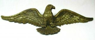 Vintage Ornate Large Solid Brass Bald Eagle 19 " Wall Hanging Americana Patriotic
