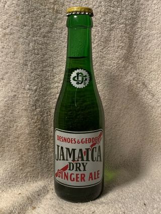 Full 7oz Jamaica Dry Ginger Ale Acl Soda Bottle