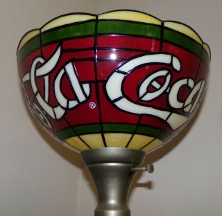 Coca Cola Tall Floor Lamp Faux Stained Glass Electric