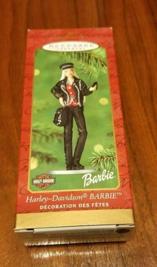 Hallmark Keepsake 2000 Harley Davidson Motorcycle Barbie Christmas Ornament