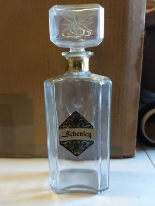 Vintage Schenley Whiskey Decanter Bottle 1960 