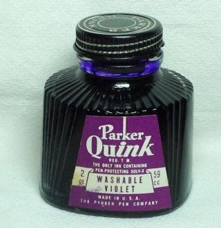 Parker Quink Washable Violet Ink Box Full 2 Ounce Bottle Old Stock