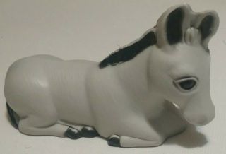 Vintage General Foam Plastics Blow Mold Nativity Gray Donkey 18 " Lighted Xmas