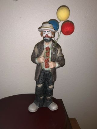 Signed Flambro Emmett Kelly Jr 10018 My Favorite Things Porcelain Clown Figurine