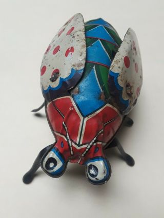 Vintage Tin Wind Up Toy Bettle Bug Made In Japan Tin Toy