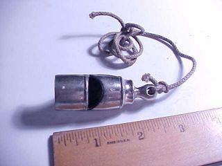 Old Large Round Nickel Plated Brass Whistle Very Loud Maybe Police Fire Military