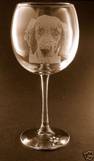 Etched Welsh Springer Spaniel On Elegant Wine Glasses - Set Of 2