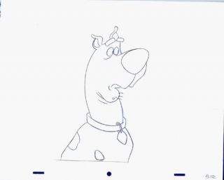 Animation Art Cel Production Drawing Great Dane Scooby Doo W4
