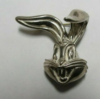 Vintage Sterling Silver Bugs Bunny Looney Tunes Collectible Pin Brooch