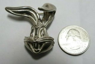 Vintage Sterling Silver Bugs Bunny Looney Tunes Collectible Pin Brooch 3
