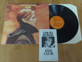 David Bowie Low A1/b1 1st Press,  Fan Club Insert Audio Ex,  /near