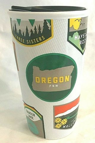 Starbucks 2017 Oregon Ceramic Traveler Cup Tumbler Nwot