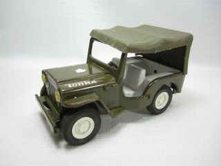 Vintage Tonka Army Jeep Green Military Canopy