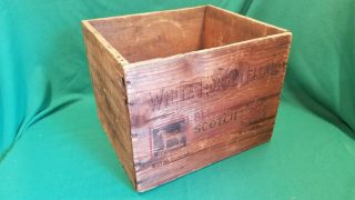 Vintage White Horse Cellar Scotch Whiskey Wooden Crate Box Old Wood