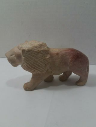 Hand Carved Lion Soapstone Figurine Figure Statue Chinese ? Vintage 4 " Tall