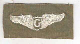Ww 2 Us Army Air Force Cloth Glider Pilot 3 " Wings Patch Inv P341