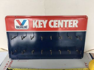 Vintage Valvoline Key Center Embossed Sign Advertising Oil Gas Service Station