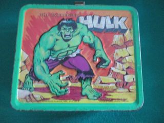 1978 Vintage The Incredible Hulk Metal Lunch Box - Marvel Comics - No Thermos