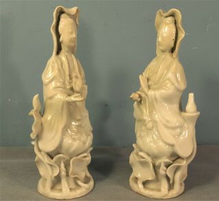 Antique Chinese Celadon Porcelain Figures of Guan Yin 2