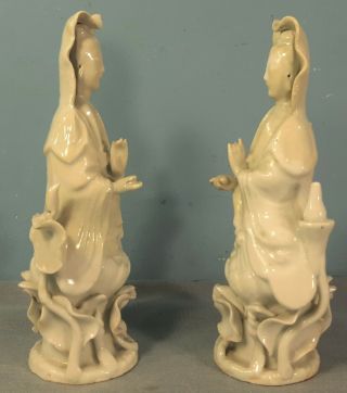 Antique Chinese Celadon Porcelain Figures of Guan Yin 3