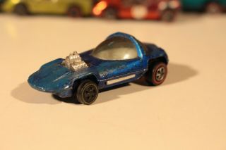 Vintage Redline Hotwheels 1967 Silhouette Mattel Toy Car Blue 2