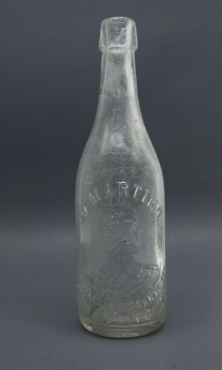 Antique Clear Blob Top M.  Martino Sua Maesta Umberto Soda Bottle Philadelphia Pa
