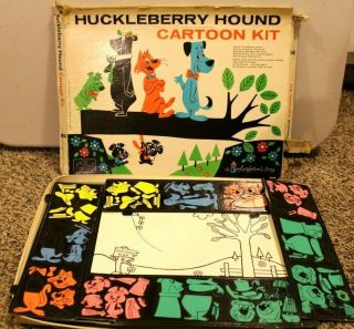 Vintage 1960s Huckleberry Hound Cartoon Kit Colorforms Complete