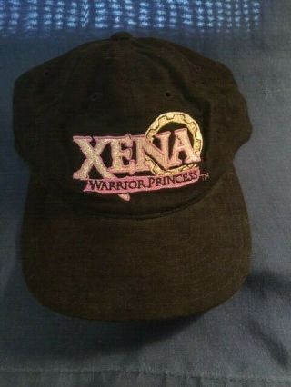 1997 Vintage Xena Warrior Princess Black Embroidered Baseball Hat Cap Pre - Owned