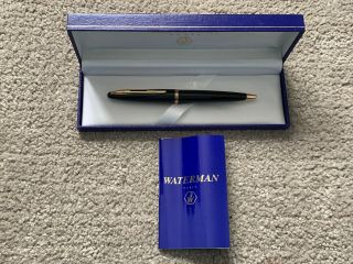 Waterman Black Ballpoint Pen With Box And Waterman Booklet