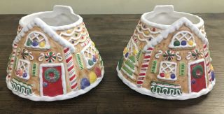 Yankee Candle Gingerbread House Large Candle Holder Shade Set Of Two