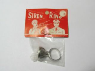 Vintage Siren Whistle Ring In Package.  Five And Dime Store Style.  Nos Metal