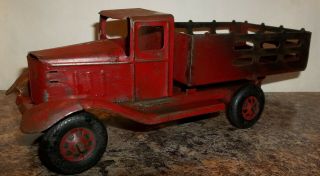 Vintage Tin Truck 9 1/2 Inches Long 3 1/2 In High - Girard Tires