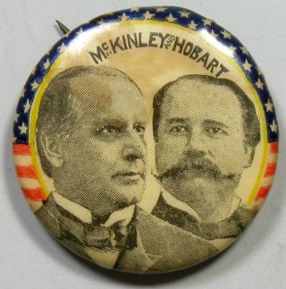 1896 Mckinley And Hobart Political Campaign Pin
