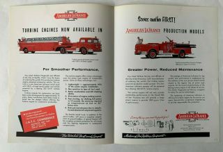 1961 American LaFrance Fire Apparatus Sales Brochure Color Illust.  engine truck 2
