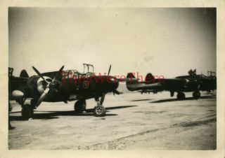 Wwii Photo - P 61 Black Widow Night Fighter Planes Parked On Airfield