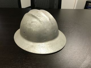 VINTAGE E.  D.  Bullard Hard Boiled Aluminum Full Brim Hard Hat 3