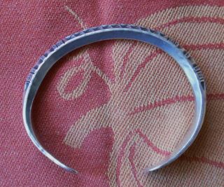Vintage Solid Silver Cuff Bracelet - Hand Made - 31.  2 Grams - 7 In - Ethnic