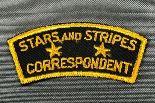 Ww2 - 50s Us Army Stars And Stripes Correspondent Patch Tab Xlnt Unsewn 887l