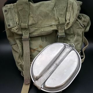 Ww2 Us Army M - 1945 Combat Field Pack,  Us Army 1945 Leyse Mess Kit