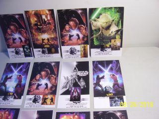Special Made Star Wars Movie Poster Cards w/ 15 Stamps w/ FDC 5 - 25 - 07 L.  A. ,  Cal. 3