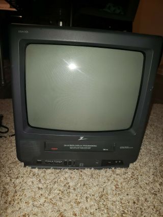 Vintage Zenith 13in TV VCR VHS Combo Model Number TVBR1314Z With Remote 2
