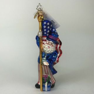 Radko Ornament American True & Through Patriotic Uncle Sam Santa Flag 02 - 0501 - 0 3