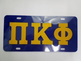 Pi Kappa Phi Sorority Fraternity License Plate Frame College Purple And Yellow