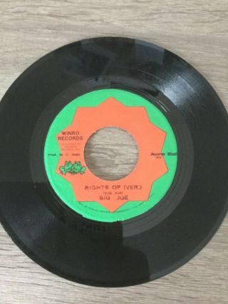 Big Joe - Rights Of Version,  7” Vinyl Reggae Ja (winro Records)